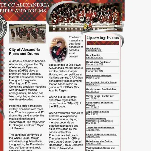 city of alexandria pipes and drums