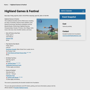 Dunedin Highland Games & Festival