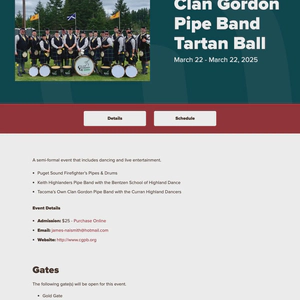 Clan Gordon Pipe Band Tartan Ball