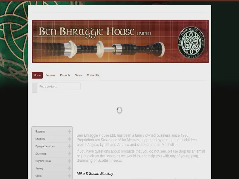 Website preview for benbhraggiehouse.com