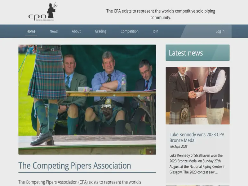 Website preview for www.competingpipers.com