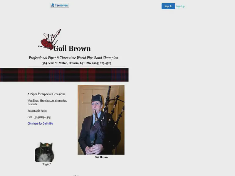 Website preview for www.gailbrown.faithweb.com