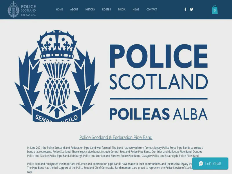 Website preview for www.policescotlandandfederationpipeband.com