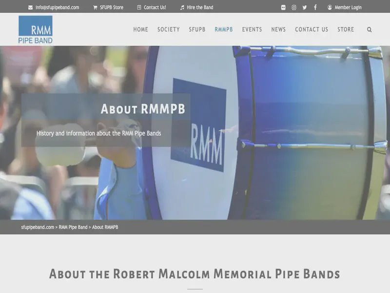 Website preview for www.rmmpipeband.com