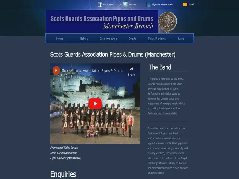 Website preview for www.sgapipeband.com