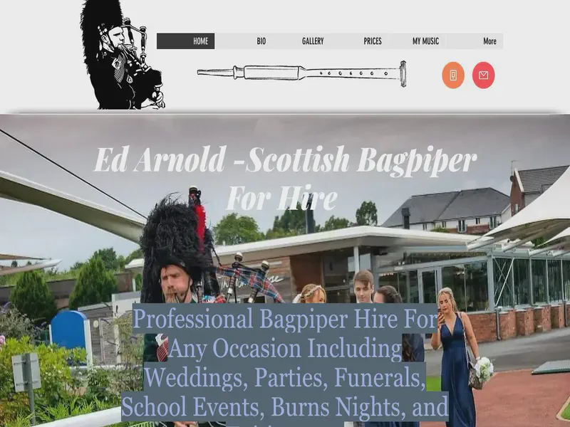 Website preview for www.thebuchanbagpiper.com