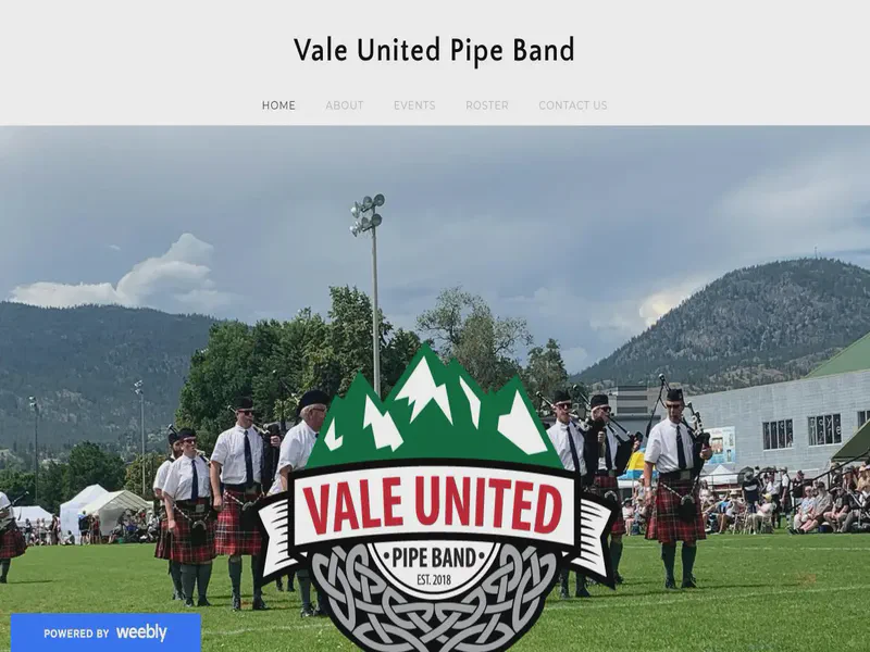 Website preview for www.valeunitedpipeband.com